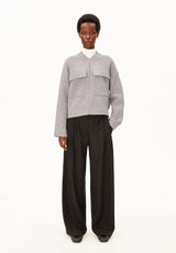 Cotton Wool Knit Jacket Dark Honey Melange | ARMEDANGELS