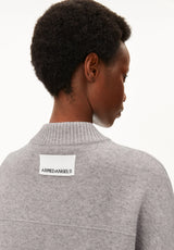 Cotton Wool Knit Jacket Dark Honey Melange | ARMEDANGELS