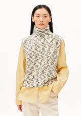 Mohair Blend Dots Knit Vest Oatmilk Black | ARMEDANGELS