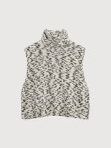 Mohair Blend Dots Knit Vest Oatmilk Black | ARMEDANGELS