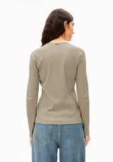 Rib Button Longsleeve Light Sage | ARMEDANGELS