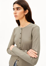 Rib Button Longsleeve Light Sage | ARMEDANGELS