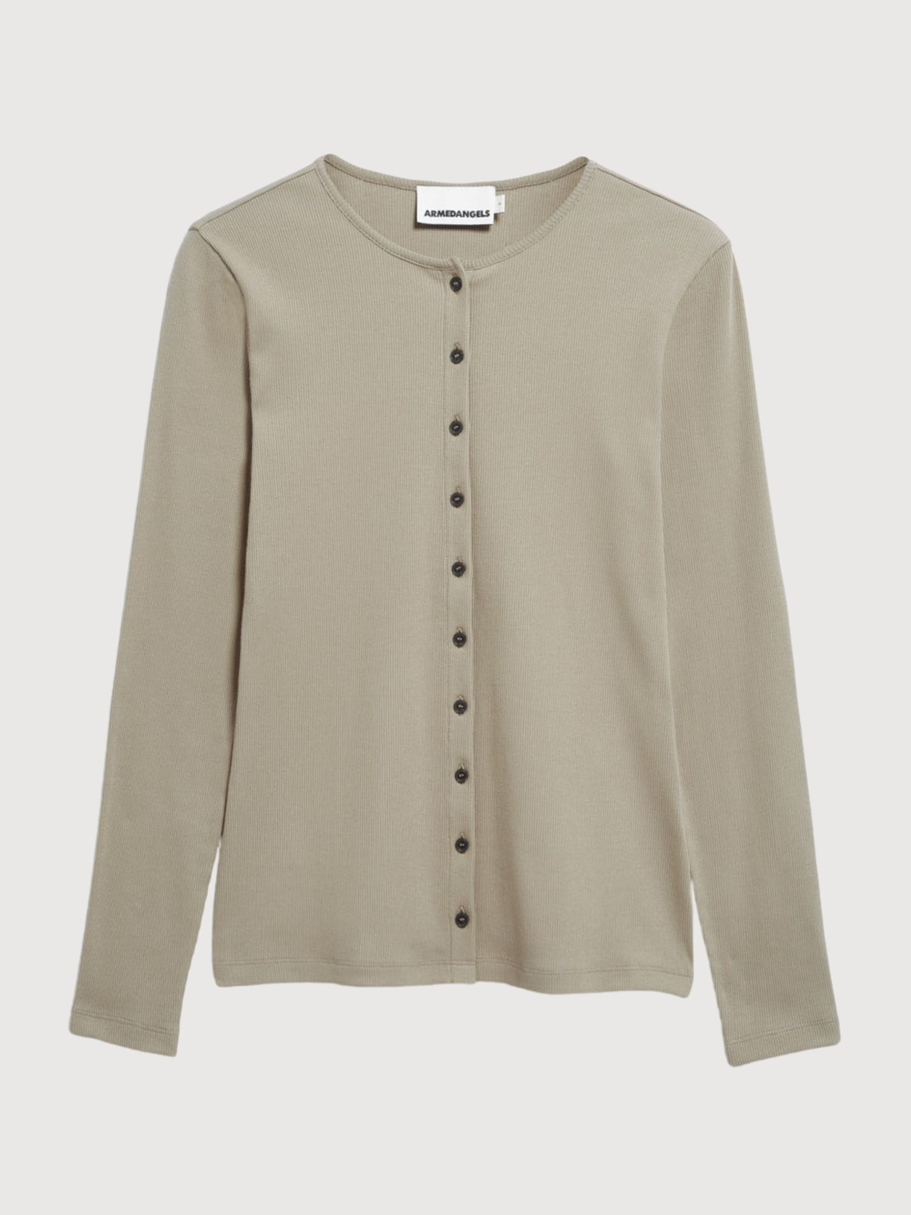 Rib Button Longsleeve Light Sage | ARMEDANGELS