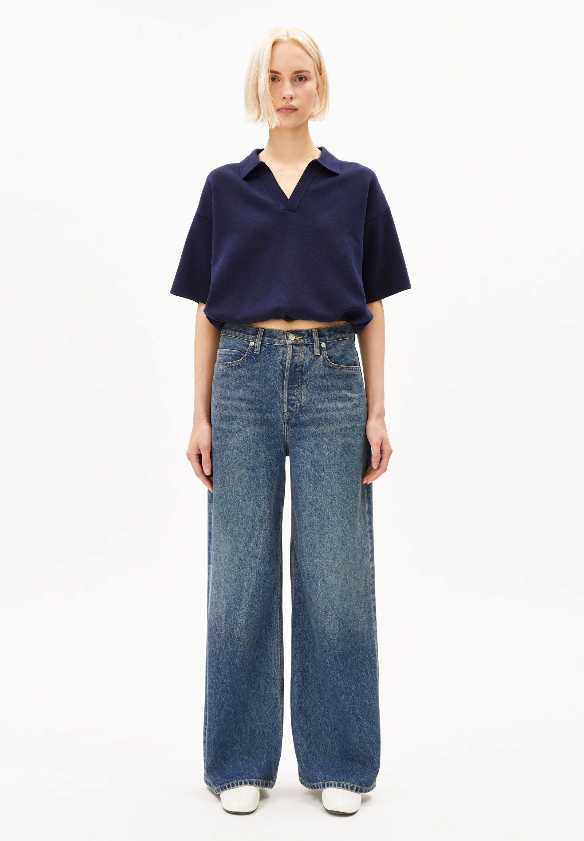 Athenaas High Waist Wide Jean Ligure | ARMEDANGELS