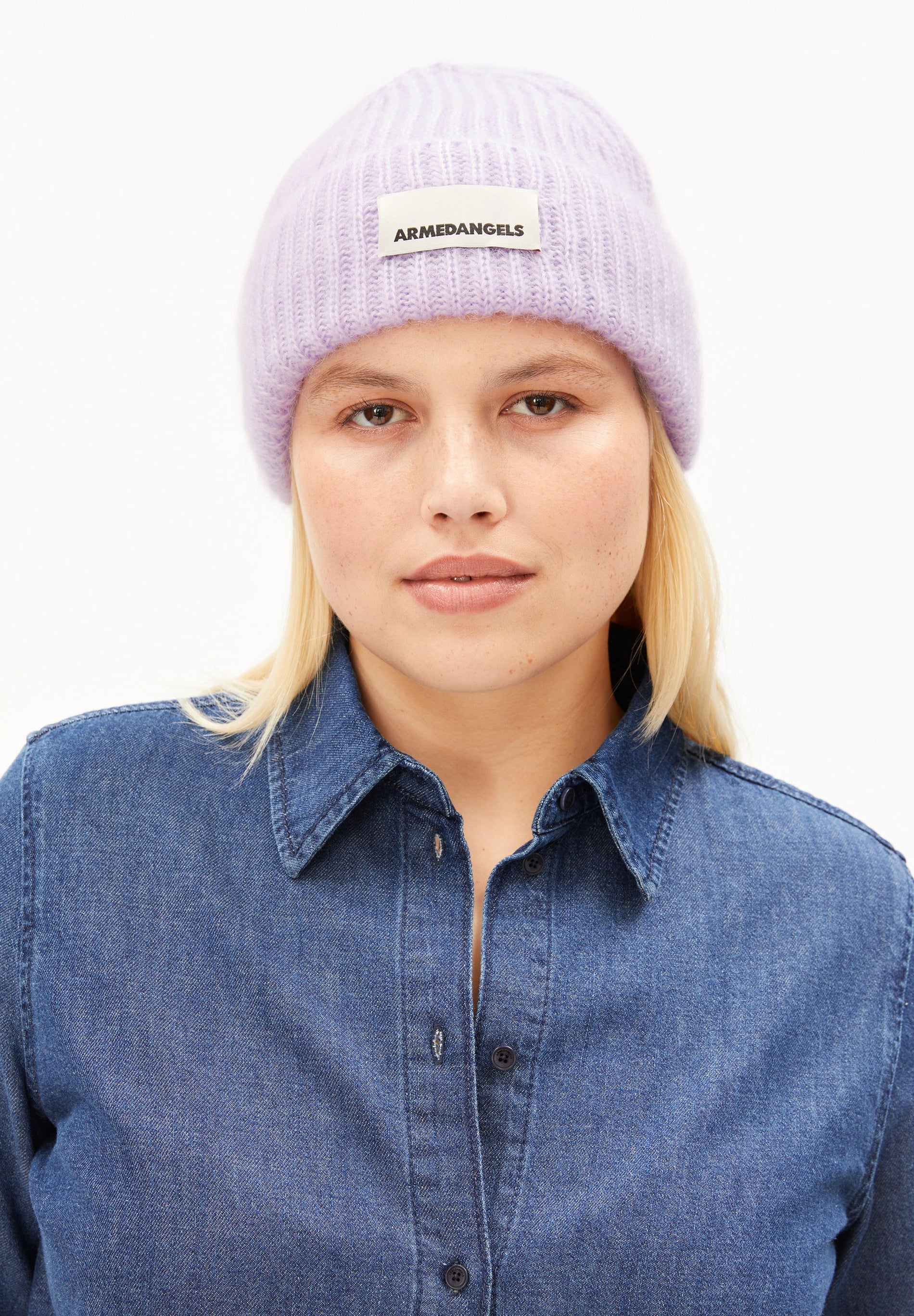 Mohair Blend Beanie Moonlit Lilac | ARMEDANGELS