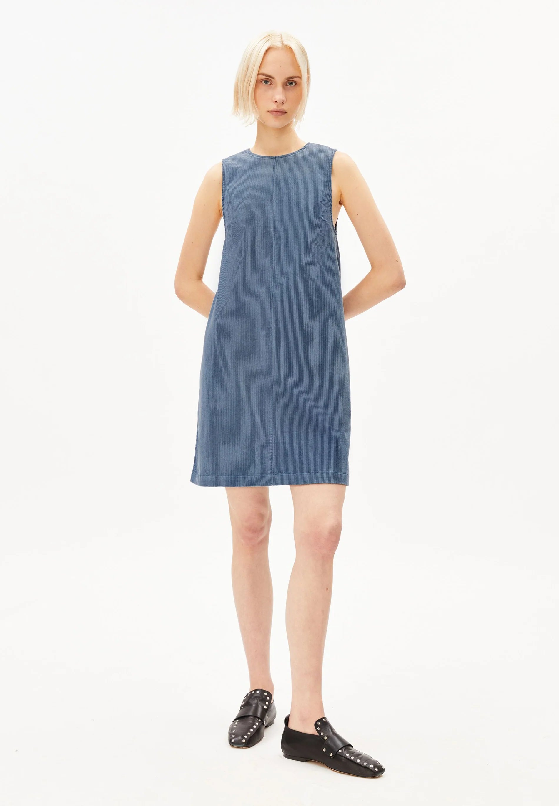 Corduroy Mini Dress Dusty Moon | ARMEDANGELS