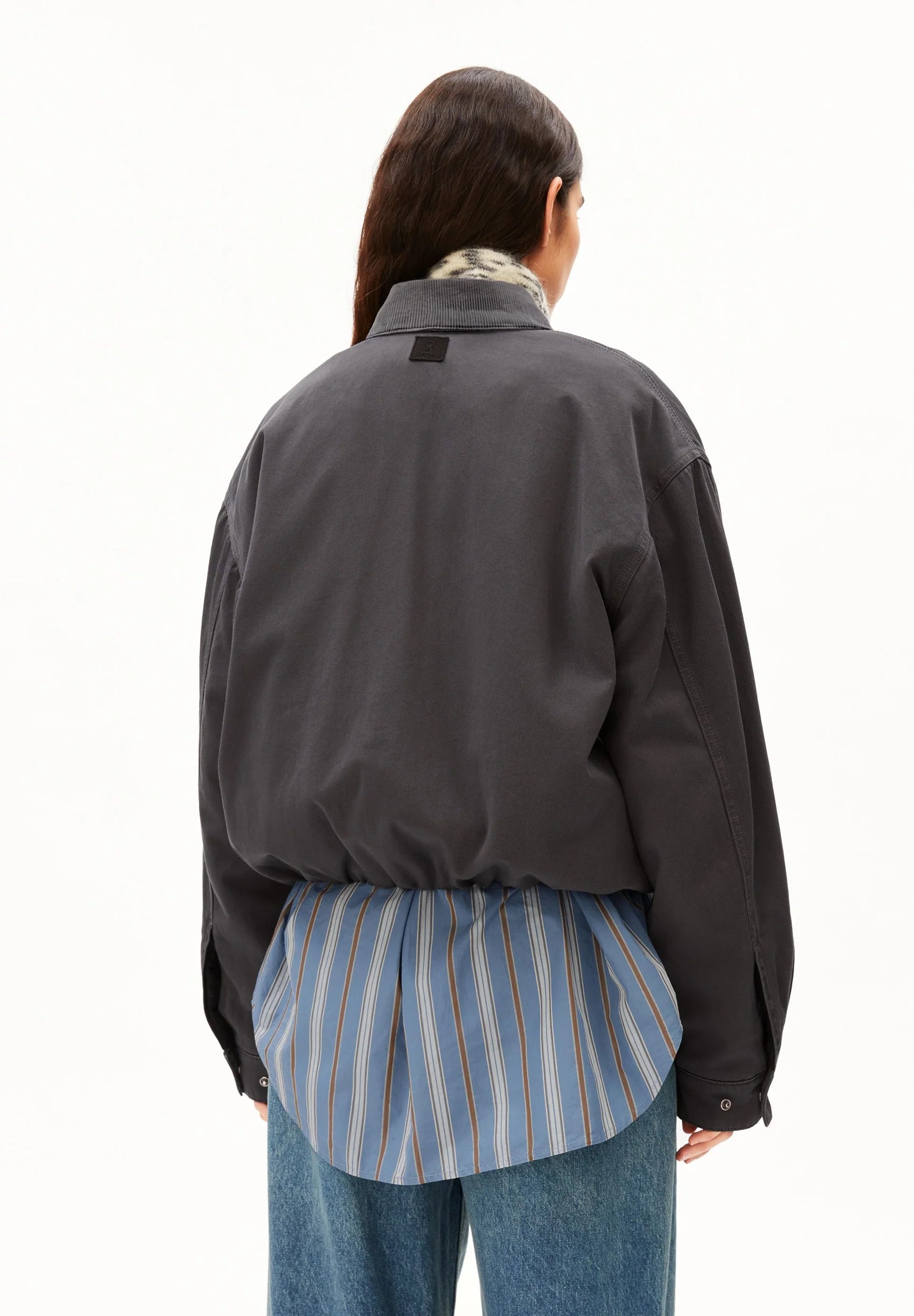 Padded Cotton Iconic A Jacket Dark Steel | ARMEDANGELS