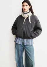 Padded Cotton Iconic A Jacket Dark Steel | ARMEDANGELS