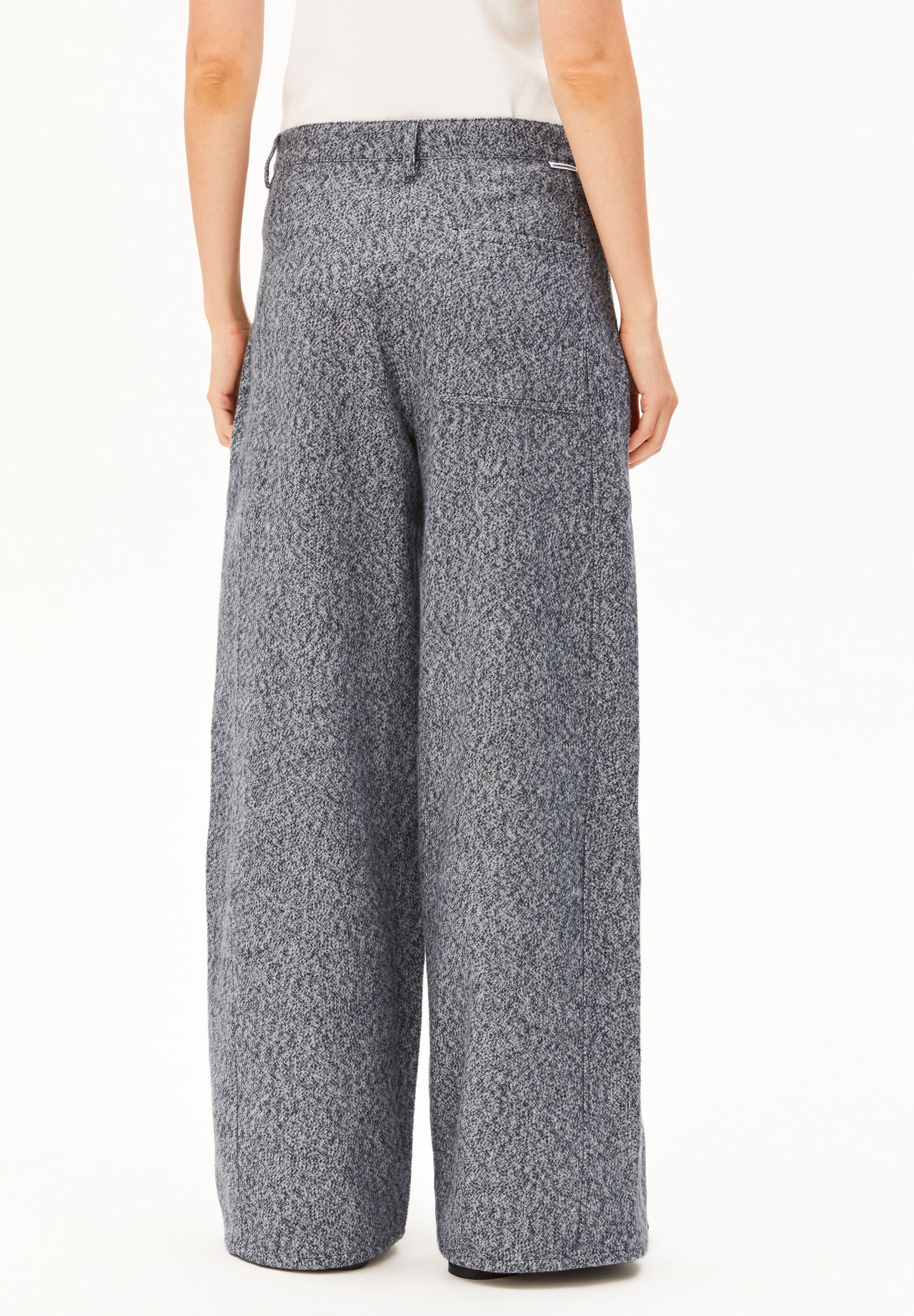 Tweed Barrel Trousers Mid Grey Melange Oatmlik | ARMEDANGELS