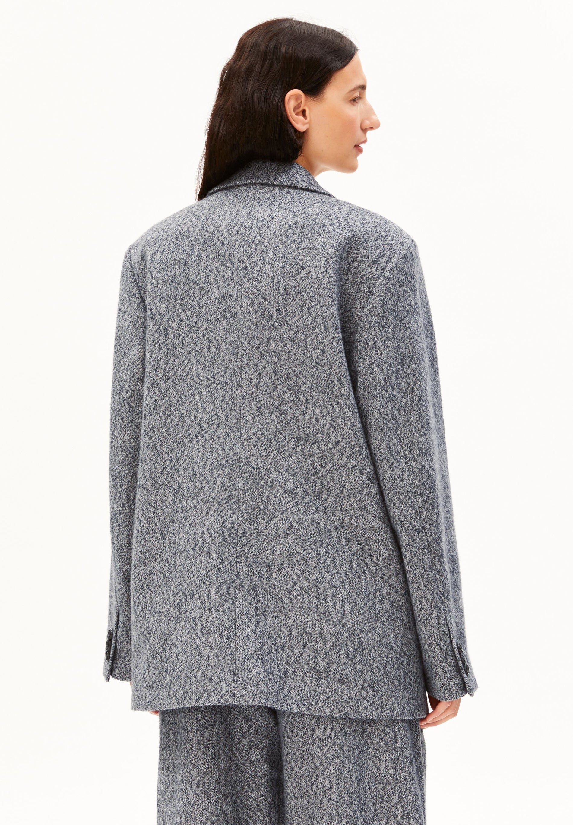 Tweed Oversized Blazer Mid Grey Melange Oatmilk | ARMEDANGELS