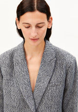 Tweed Oversized Blazer Mid Grey Melange Oatmilk | ARMEDANGELS