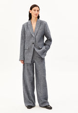 Tweed Oversized Blazer Mid Grey Melange Oatmilk | ARMEDANGELS