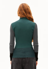 Alaania Patch Knit Sweater Midnight Reef | ARMEDANGELS