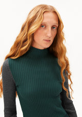 Alaania Patch Knit Sweater Midnight Reef | ARMEDANGELS