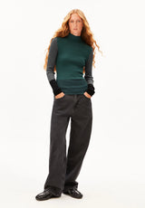 Alaania Patch Knit Sweater Midnight Reef | ARMEDANGELS