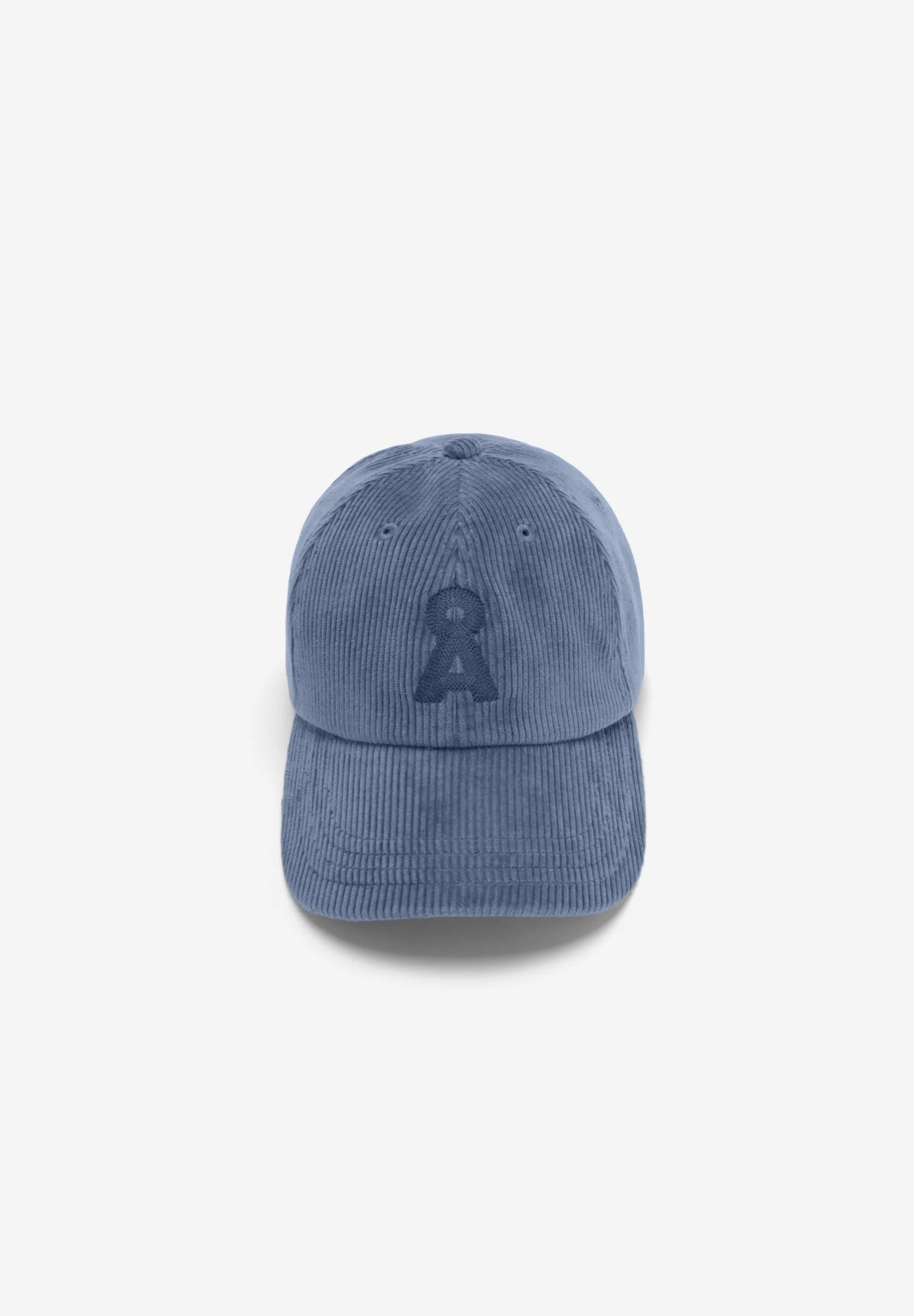 Women’s Yenaas Heavy Corduroy Cap in Dusty Moon by ARMEDANGELS, showcasing a stylish dark gray corduroy cap with a curved brim.