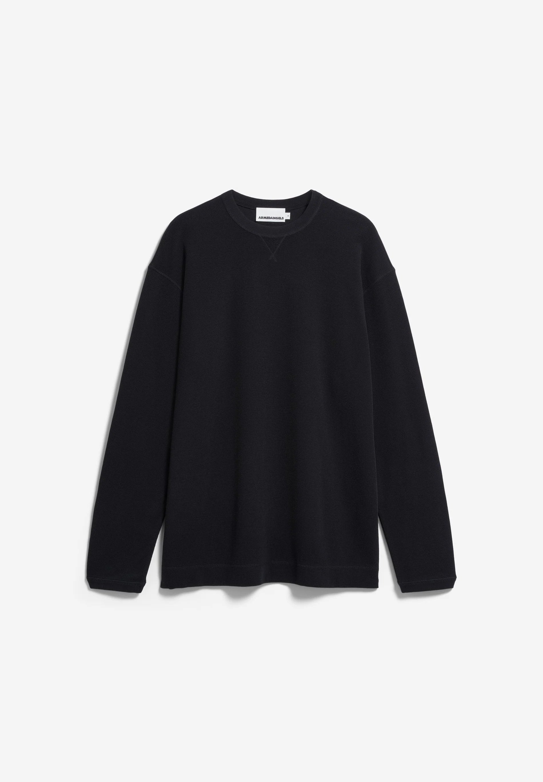 Maarkos Waffle Longsleeve Black | ARMEDANGELS