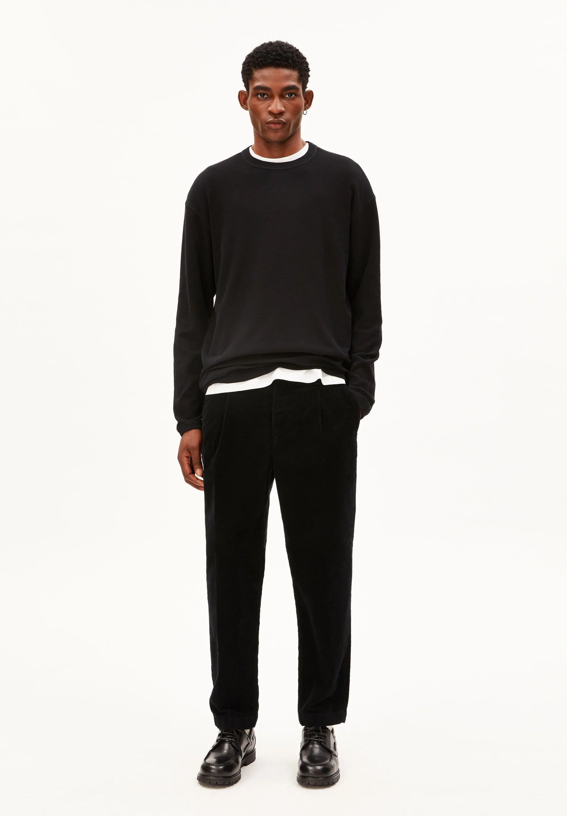 Maarkos Waffle Longsleeve Black | ARMEDANGELS