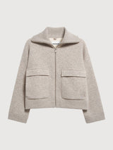 Cotton Wool Knit Jacket Dark Honey Melange | ARMEDANGELS