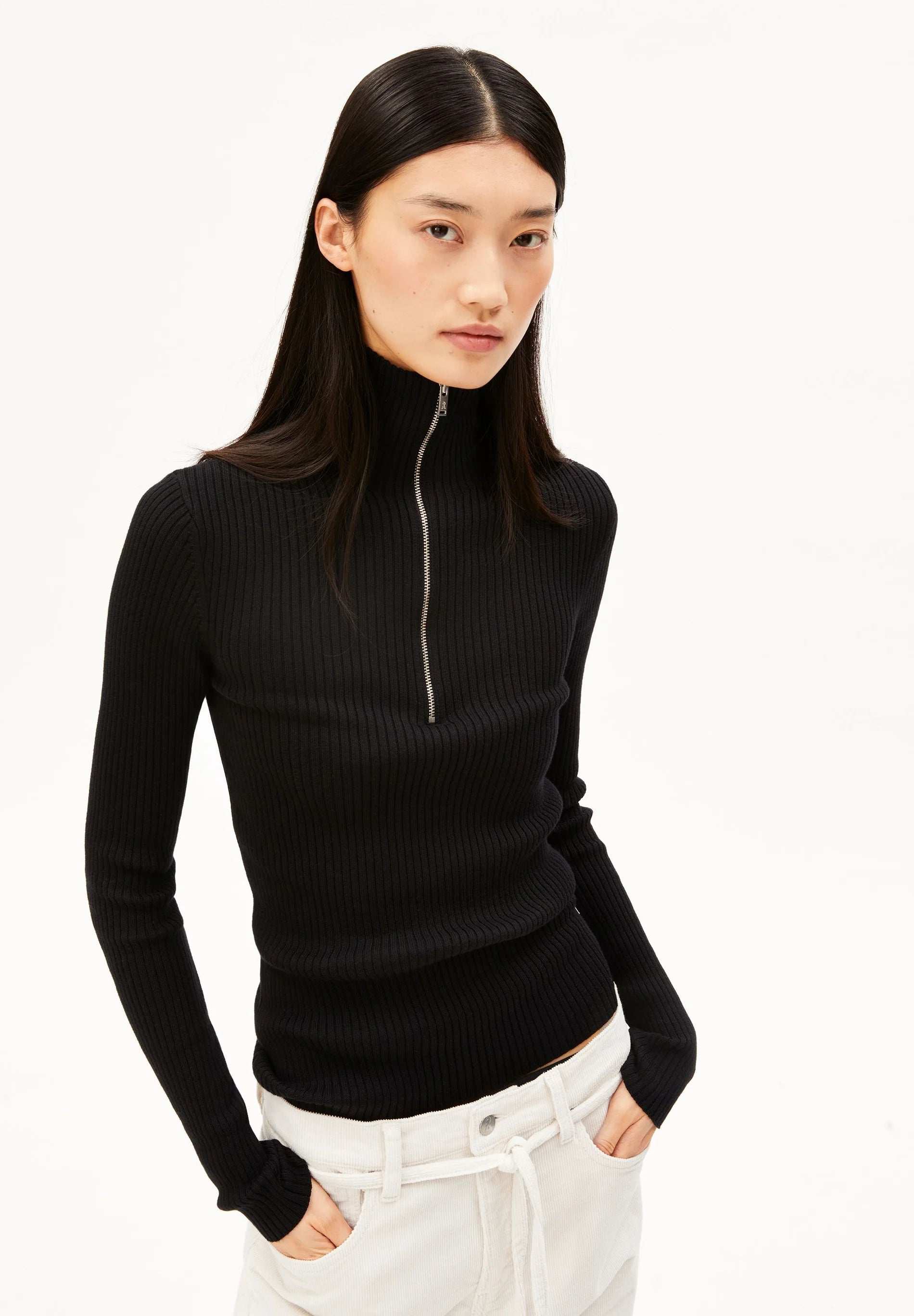 Cotton Knit Sweater Black | ARMEDANGELS