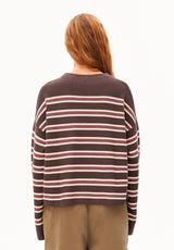 Merinaa Striped Knit Sweater Claystone Velvet Ember | ARMEDANGELS
