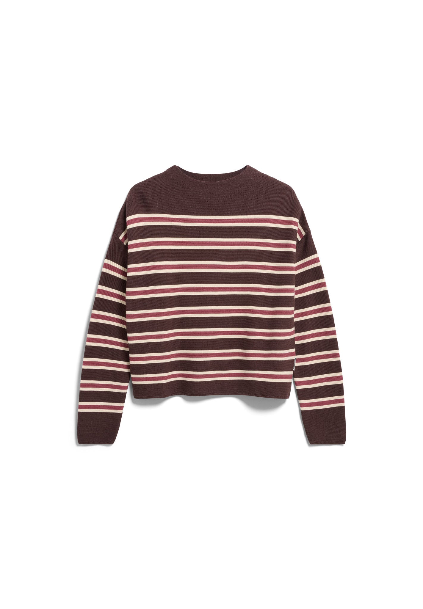 Merinaa Striped Knit Sweater Claystone Velvet Ember | ARMEDANGELS