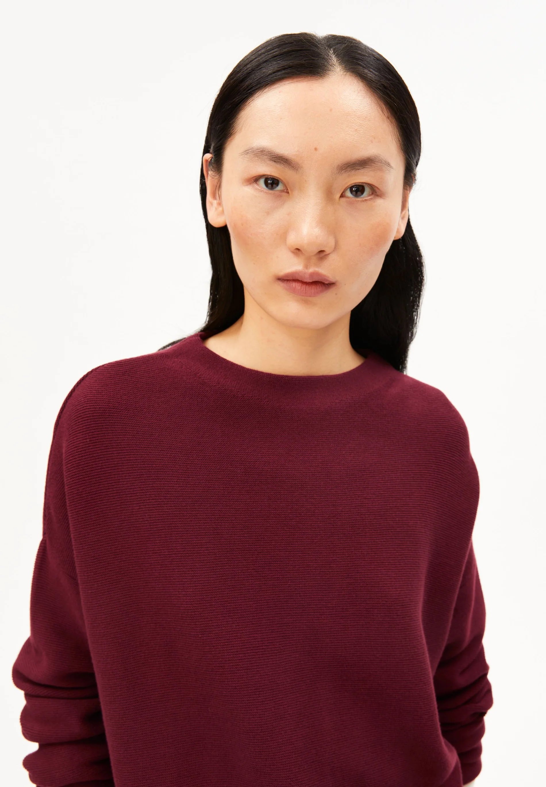 Merinaa Links Links Sweater Velvet Red | ARMEDANGELS