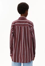 Stripe Wide Blouse Velvet red Amberwood | ARMEDANGELS