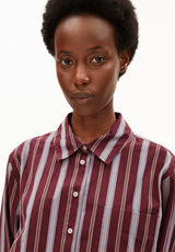 Stripe Wide Blouse Velvet red Amberwood | ARMEDANGELS