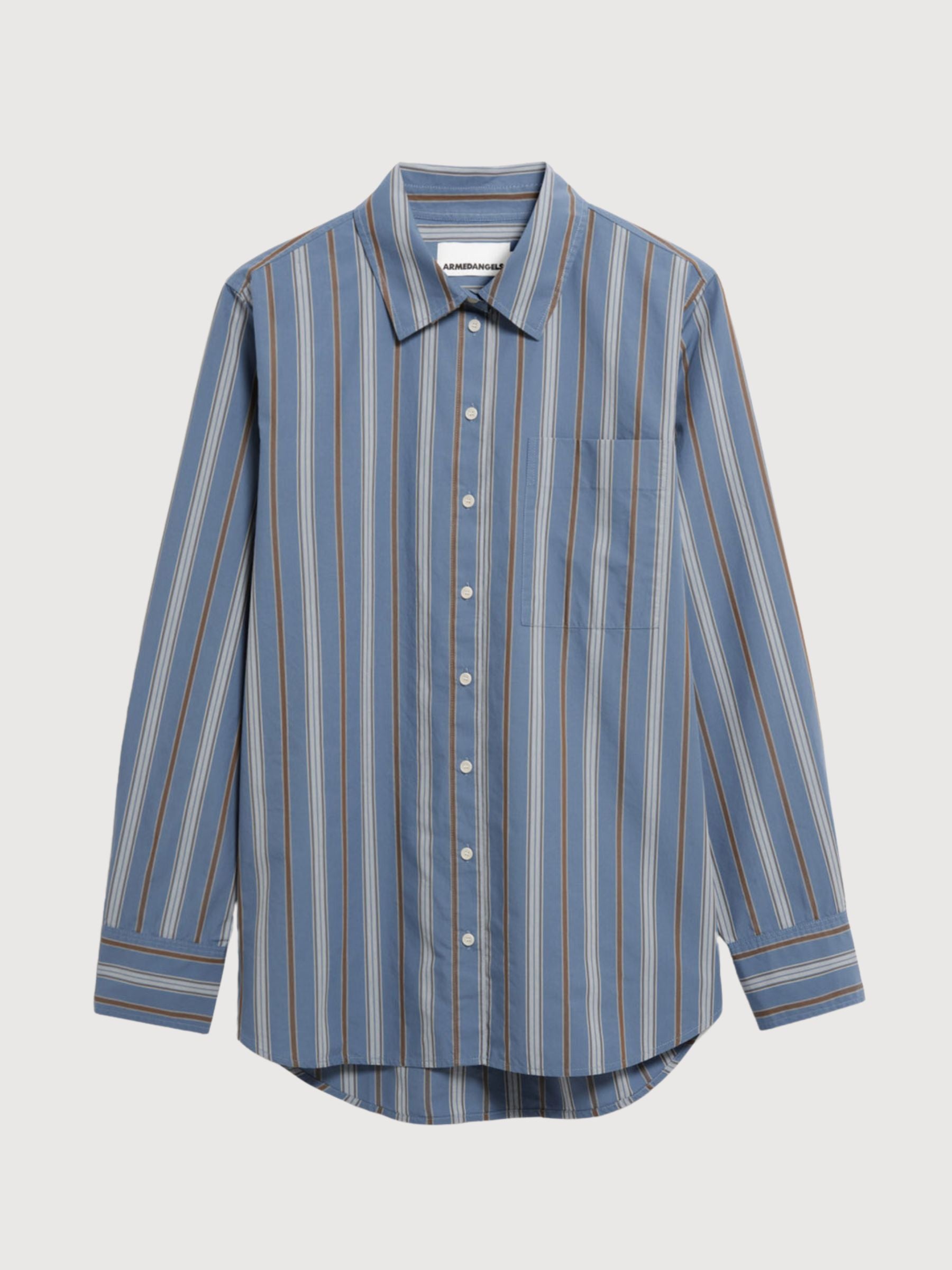 Start with Stripe Loose Shirt Blouse Dusty Moon | ARMEDANGELS