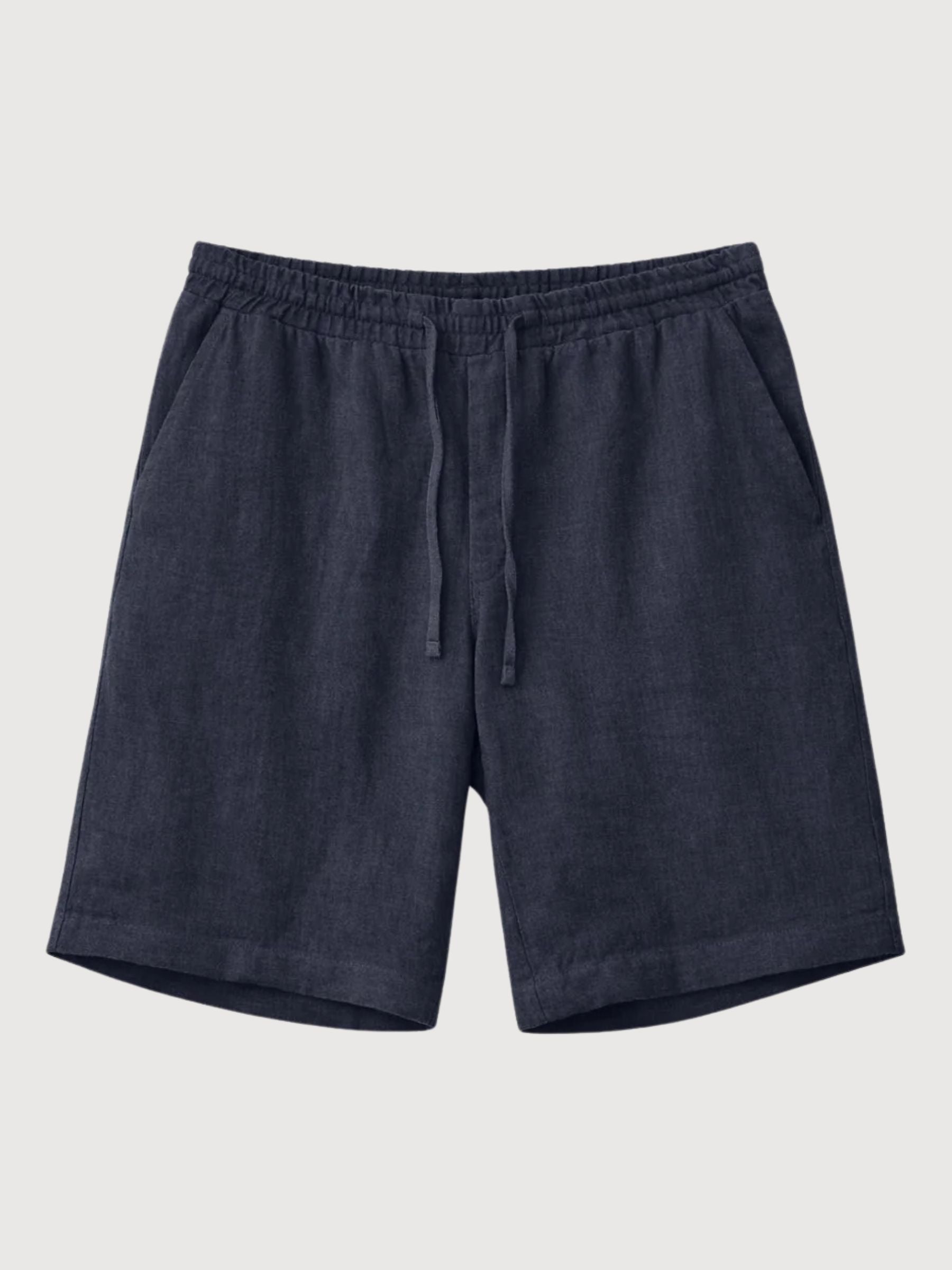 Shorts Linen Pull-On Man Ink Blue | Mazine