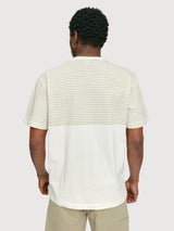 T-Shirt Halfway Striped Man Olive/Bottle | Mazine
