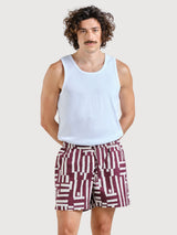 Shorts Essingen Lines & Sticks Fig Red | Dedicated