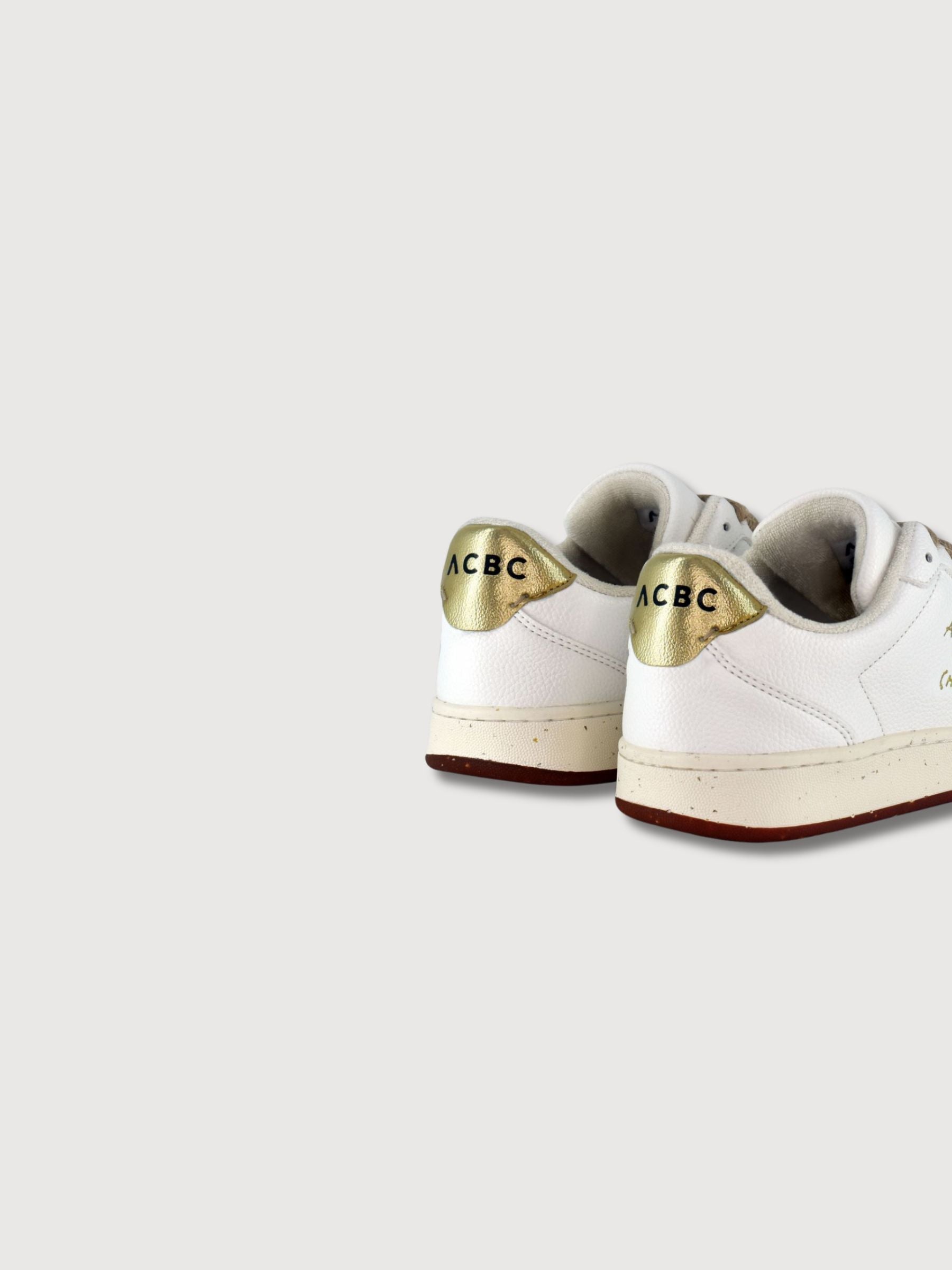Sneakers "Evergreen" White-Gold Vegan Leather | ACBC