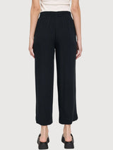 Wide Leg Viscose Pants Woman Black