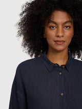 Camicia 3/4 Manica Lino Donna Blu Inchiostro | Mazine