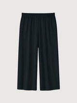 Pantaloni da donna a gamba larga in viscosa neri | MAZINE
