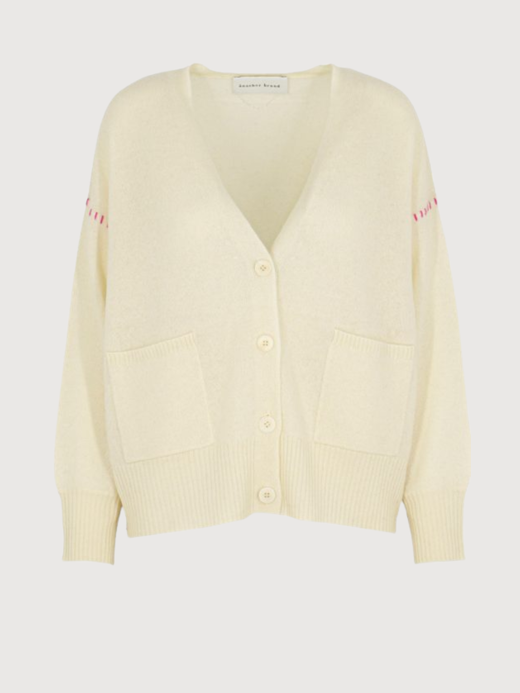 Cardigan Contrast Stitch Offwhite | ANOTHER BRAND