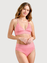 Top bikini Alva a righe sottili rosse | Dedicated