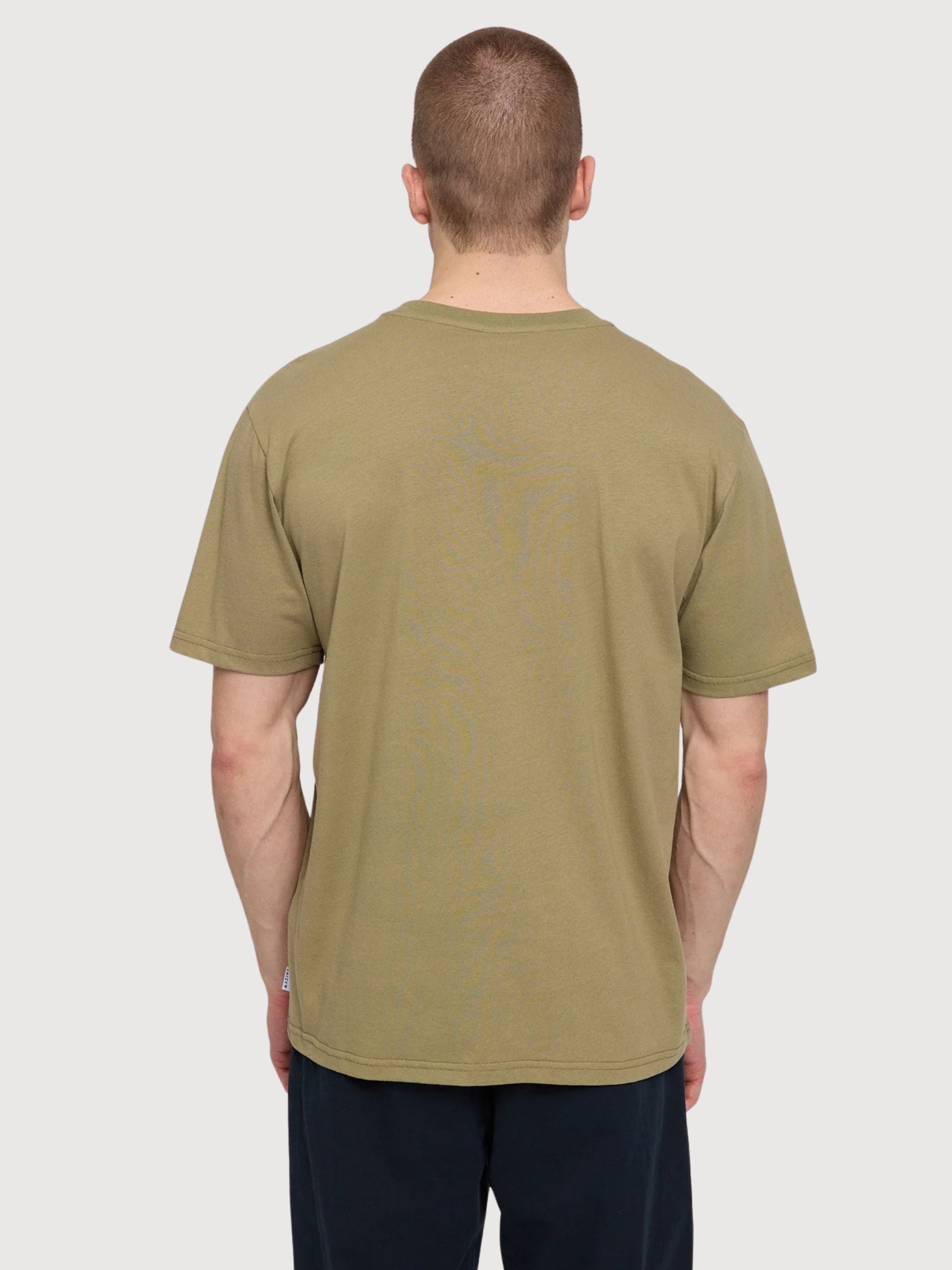T-Shirt Stampa sul Petto Uomo Oliva | Mazine