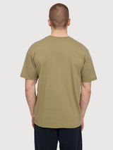 T-Shirt Stampa sul Petto Uomo Oliva | Mazine