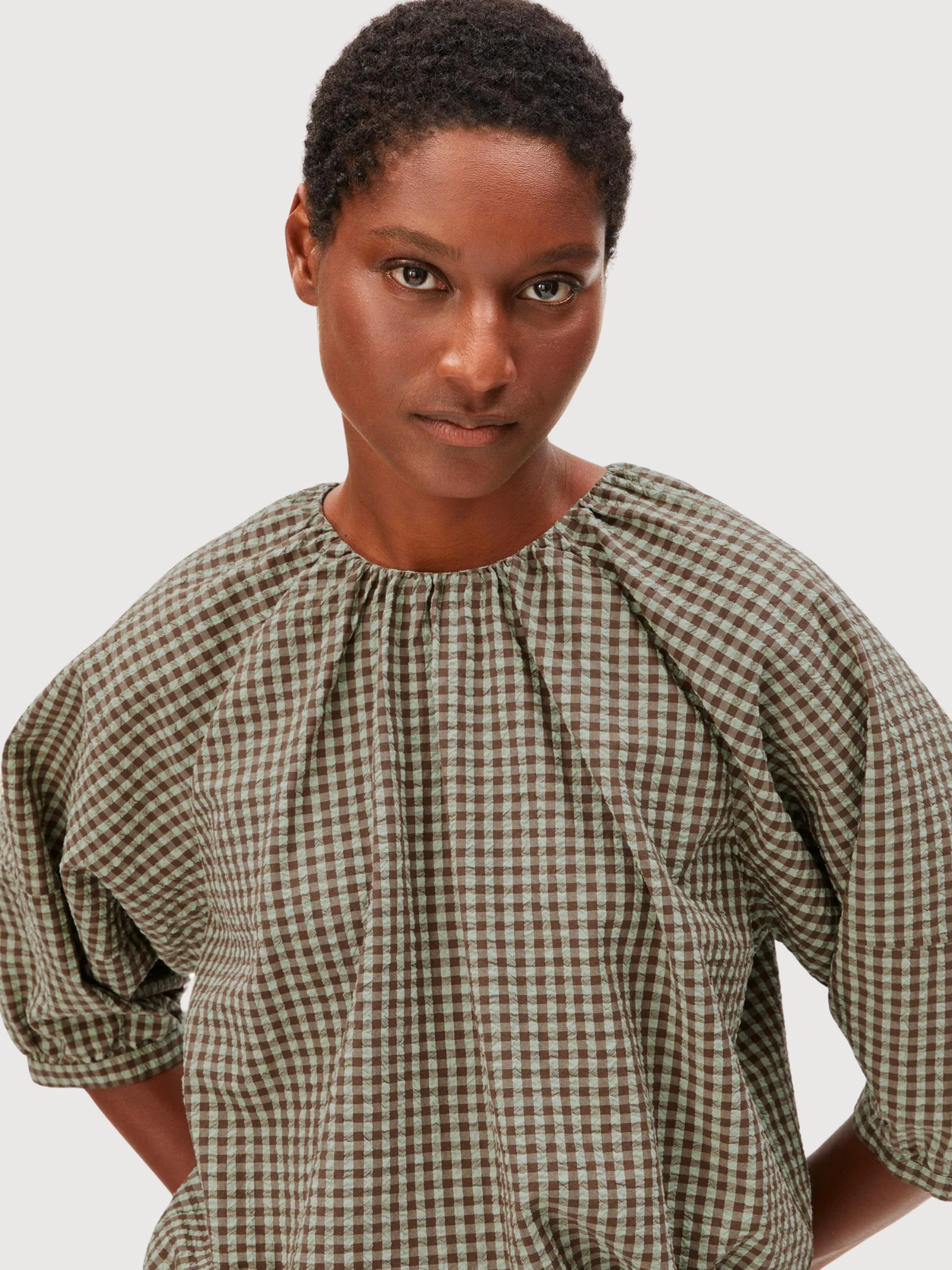 Blouse Vichy Dried Palm | Almedangels