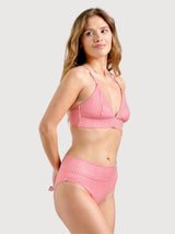 Top bikini Alva a righe sottili rosse | Dedicated
