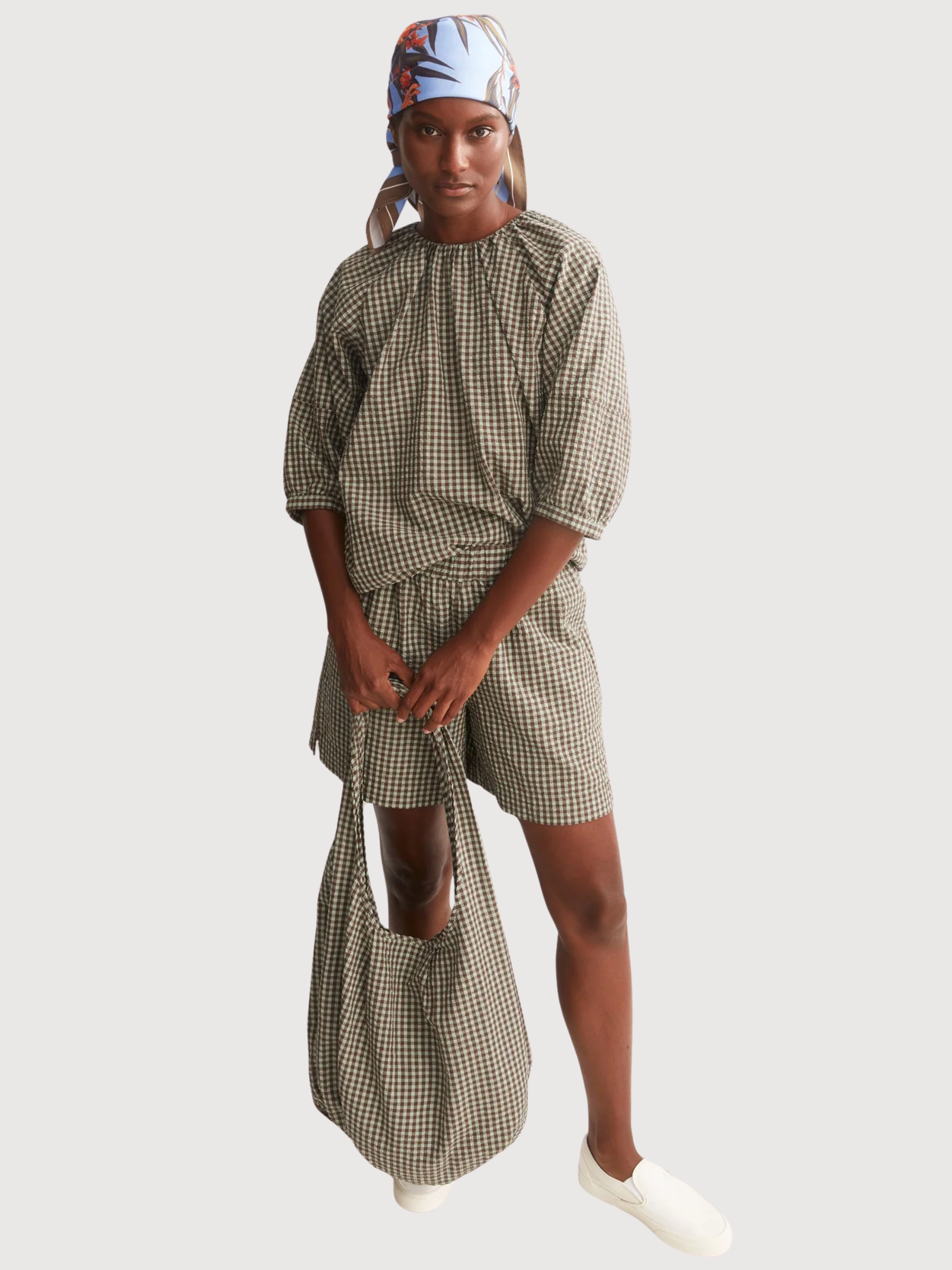 Blouse Vichy Dried Palm | Almedangels