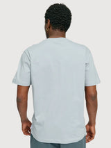 T-Shirt Stampa sul Petto Uomo Blu Ghiaccio | Mazine