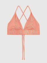 Top bikini Alva a righe sottili rosse | Dedicated