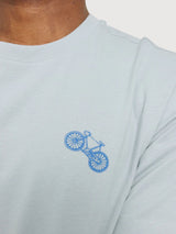 T-Shirt Stampa sul Petto Uomo Blu Ghiaccio | Mazine