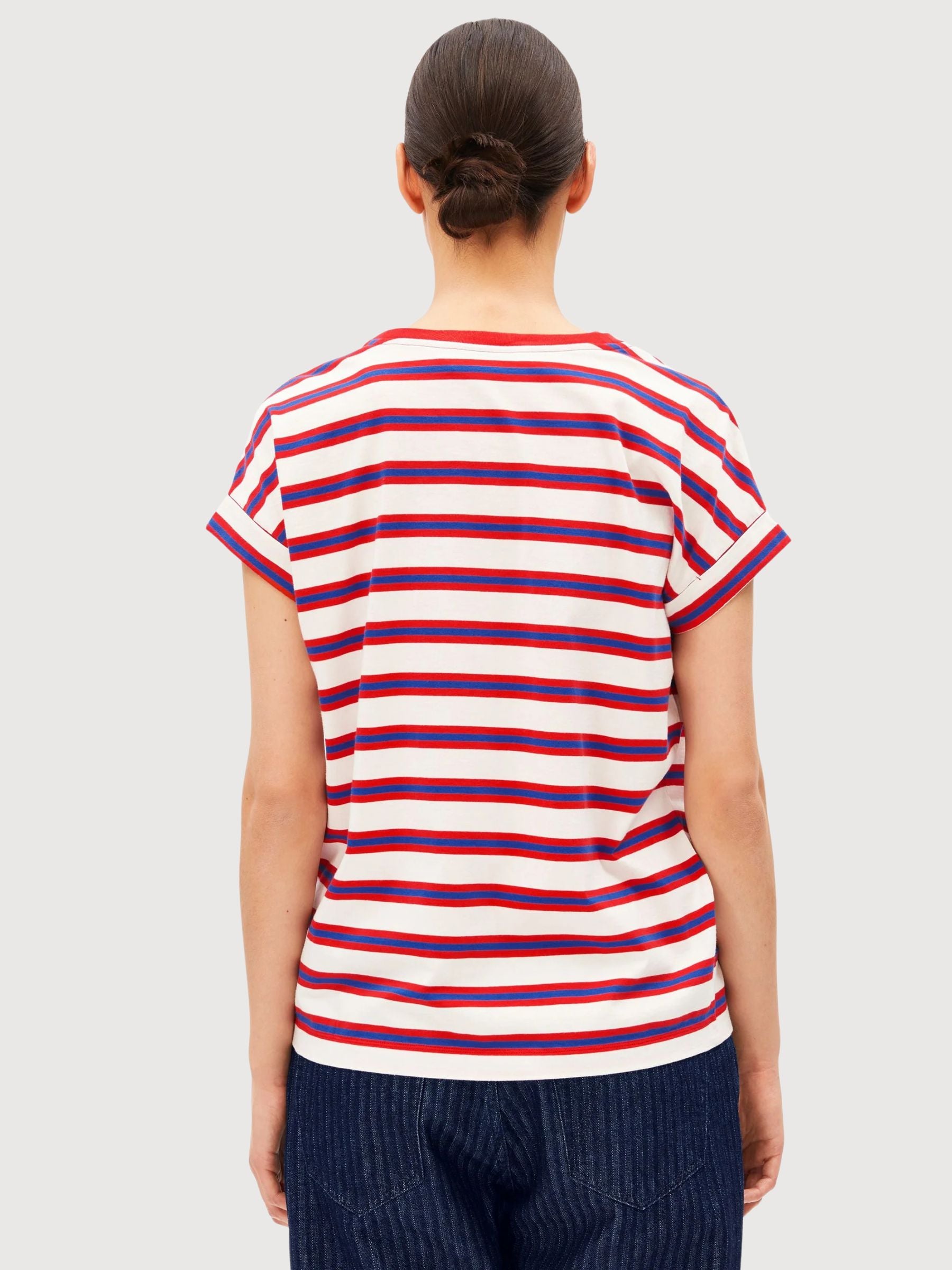 T-Shirt Idaara Stripes Mars Red | Armedangels