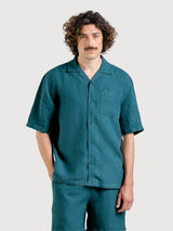 Shirt Marstrand Linen Mediterranea Green | DEDICATED