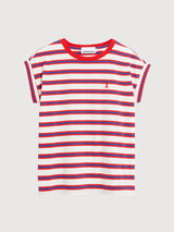 T-Shirt Idaara Stripes Mars Red | Armedangels